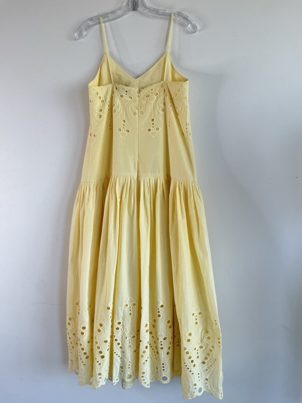Hunter Bell Martin Eyelet Drop-Waist Yellow Embroidered Sundress Small - Picture 6 of 10